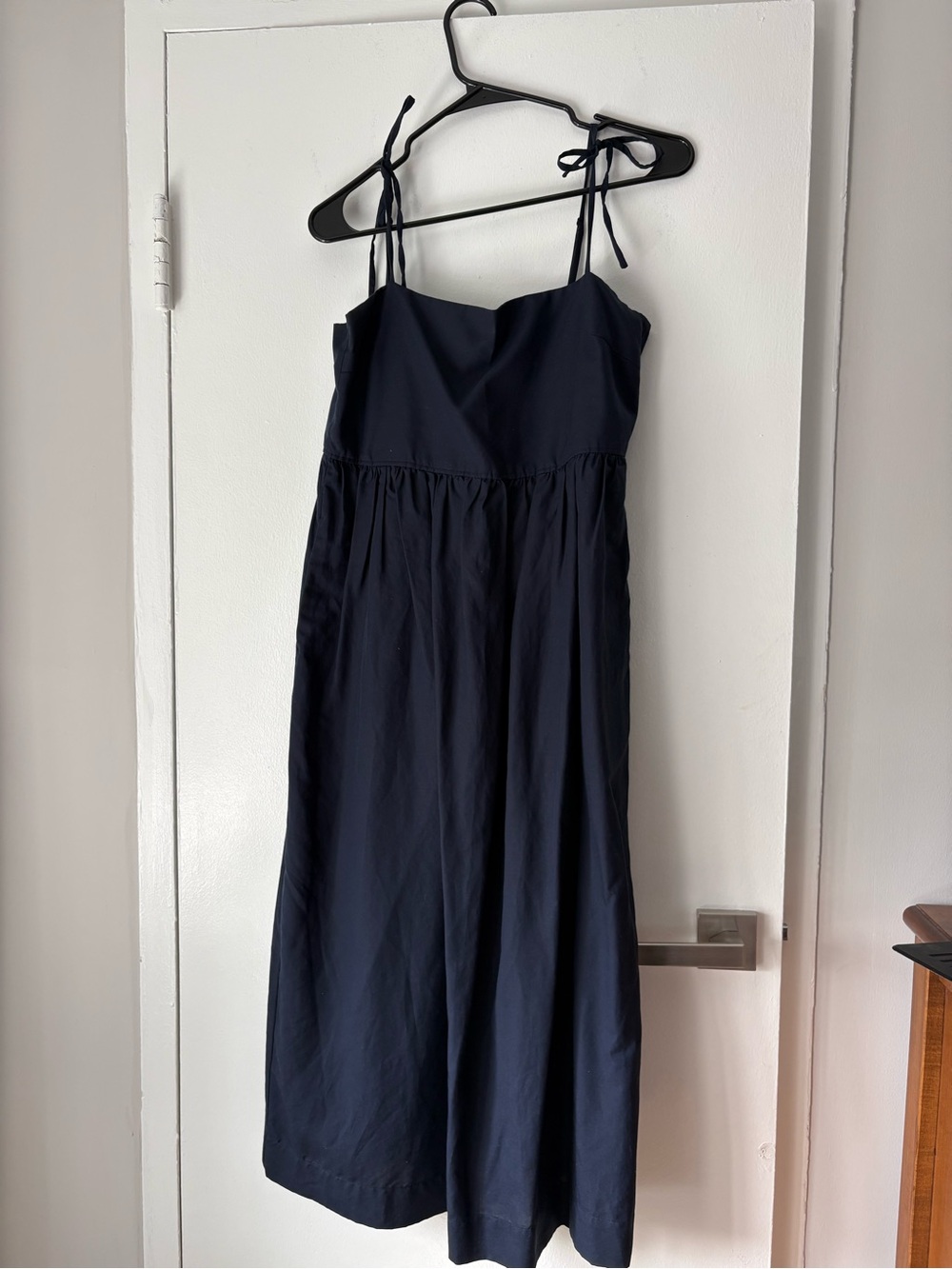 Uniqlo Navy Tie-Shoulder Maxi Dress